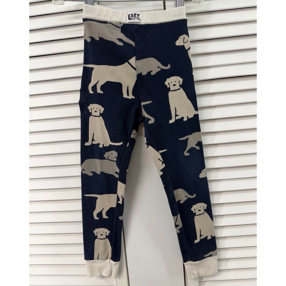 Lazy one size 3T navy blue dog pj bottoms